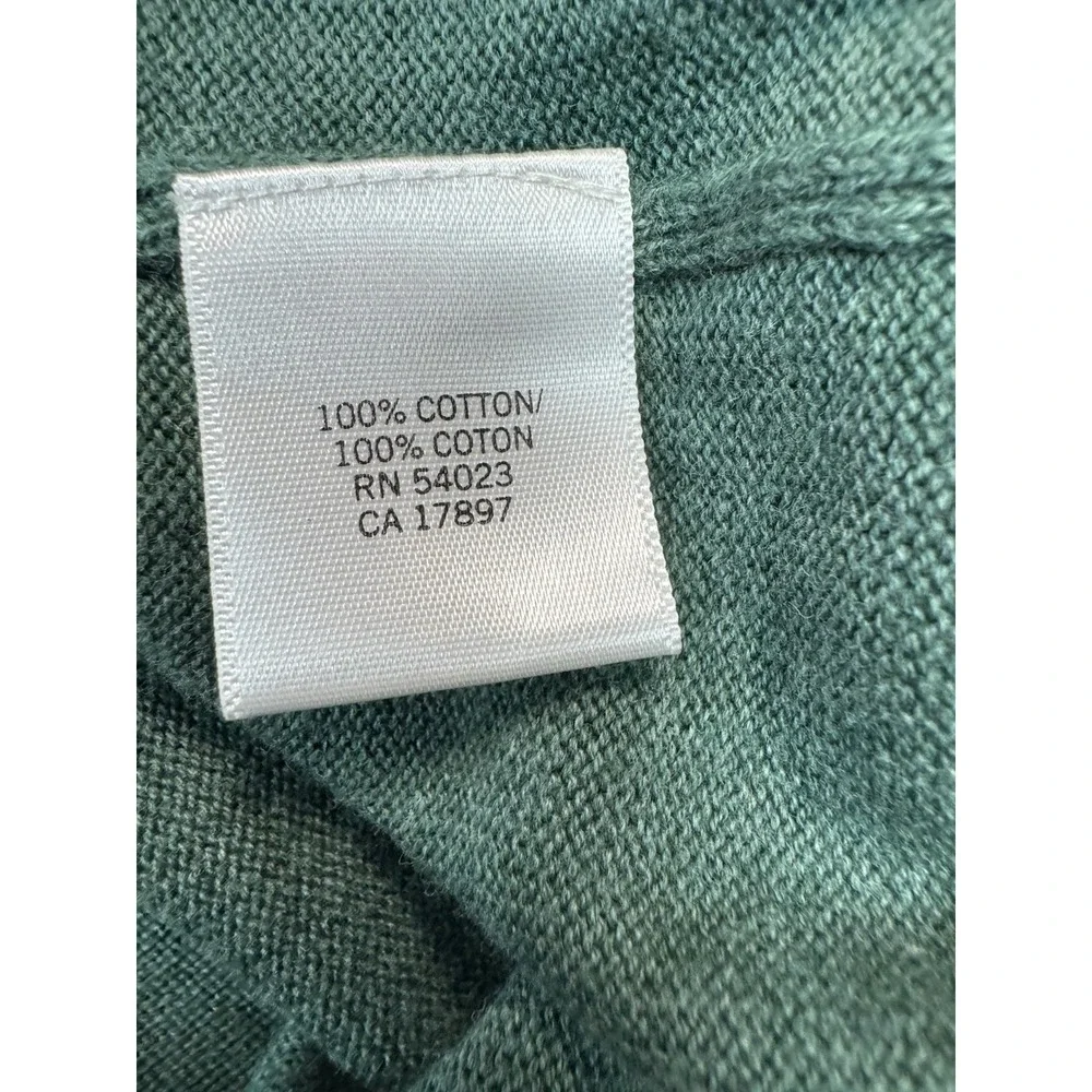 (557)Banana Republic Full Zip Sweater Mens Large Green 100% Cotton Casual Jacket